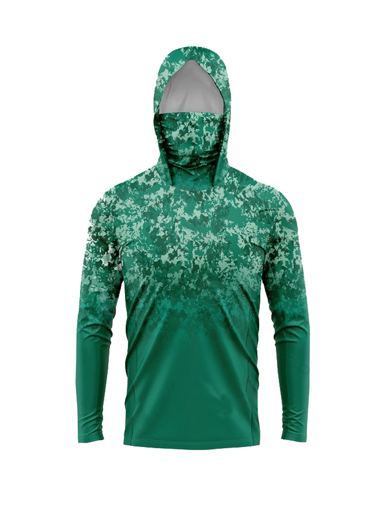 Outdoor Hunting Prints - Heren UPF50+ Zonbeschermende Vissershirt met Gezichtsmasker