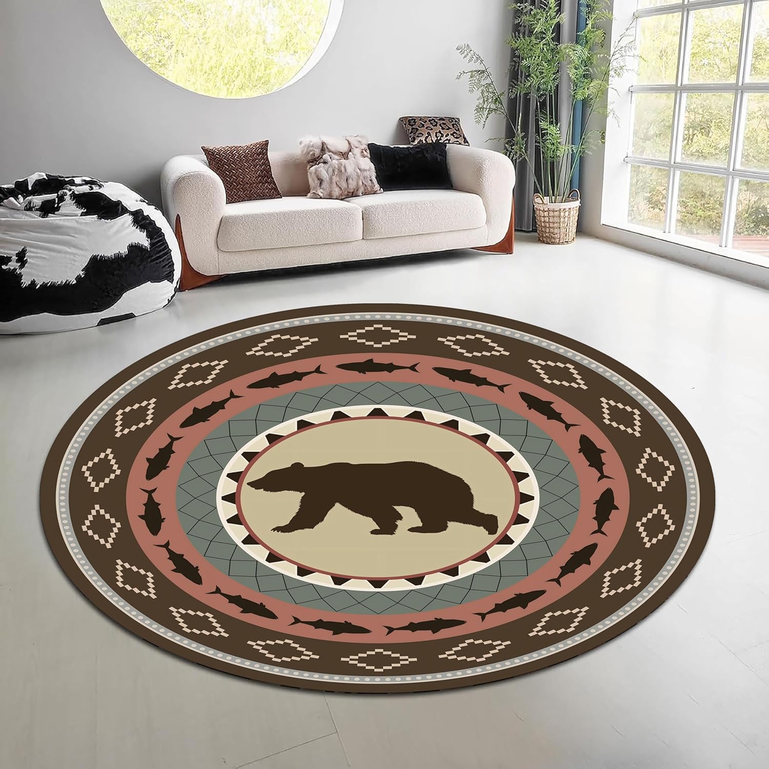 Hunting Outdoor Mat - Vintage natuur bos rond tapijt groen