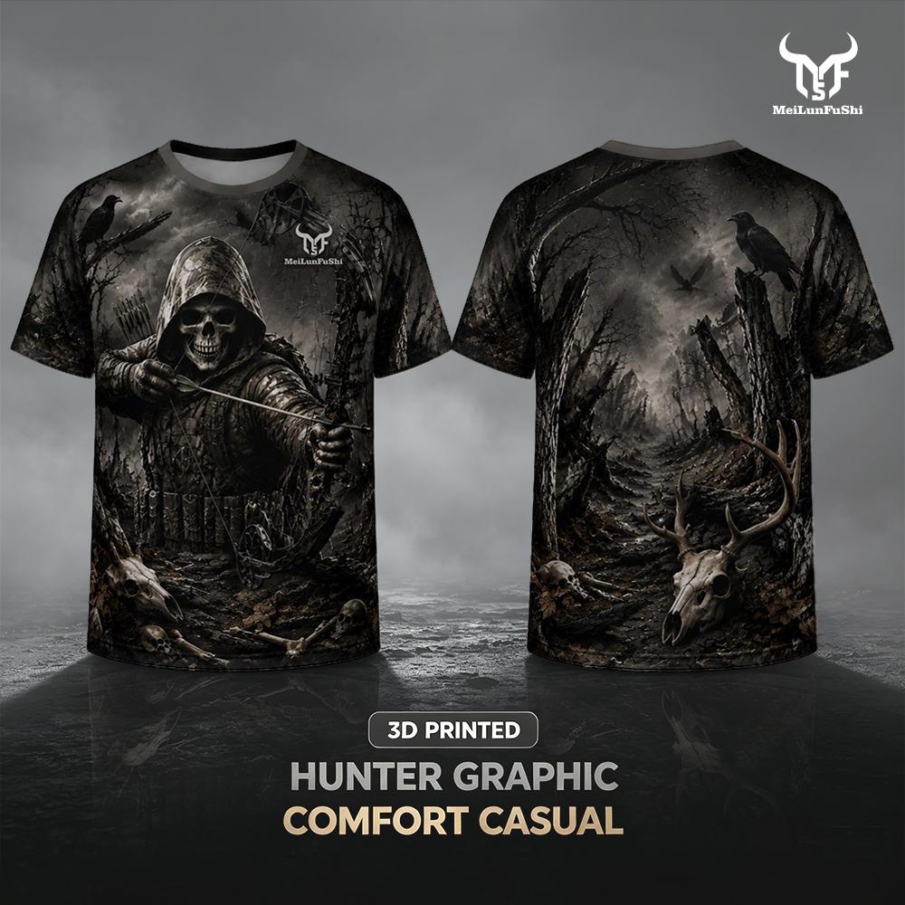 Gotische Skull Archer 3D-print - Outdoor Hunting Graphic Tees recensie en prijs
