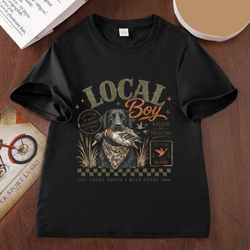 Lokale Jongen Jacht Grafische  - Outdoor Hunting Graphic Tees recensie en prijs