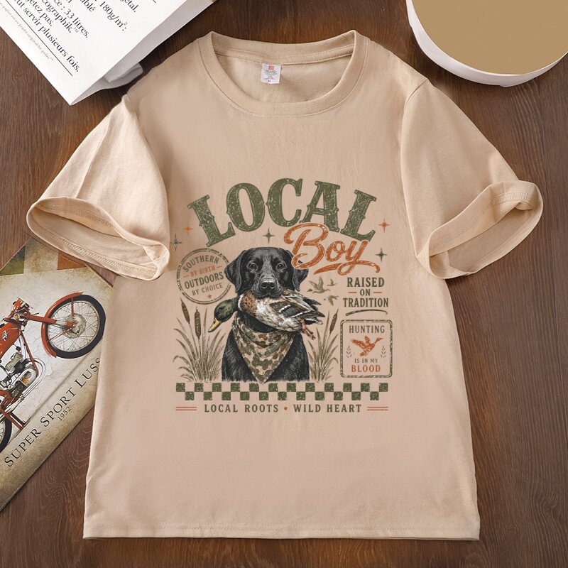 Lokale Jongen Jacht Grafische  - Outdoor Hunting Graphic Tees recensie en prijs