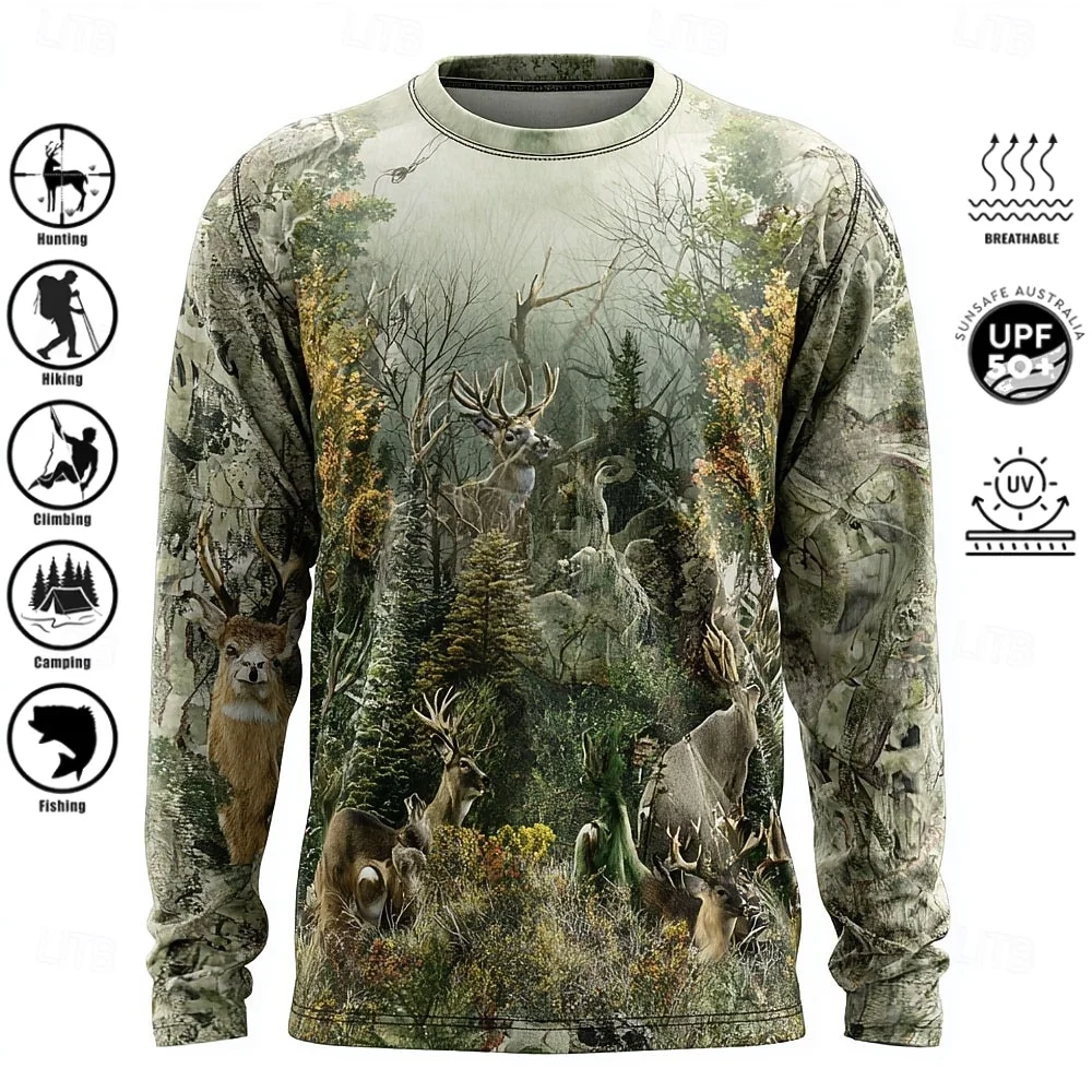 Heren T-shirt met lange mouwen - Outdoor Hunting Prints recensie en prijs