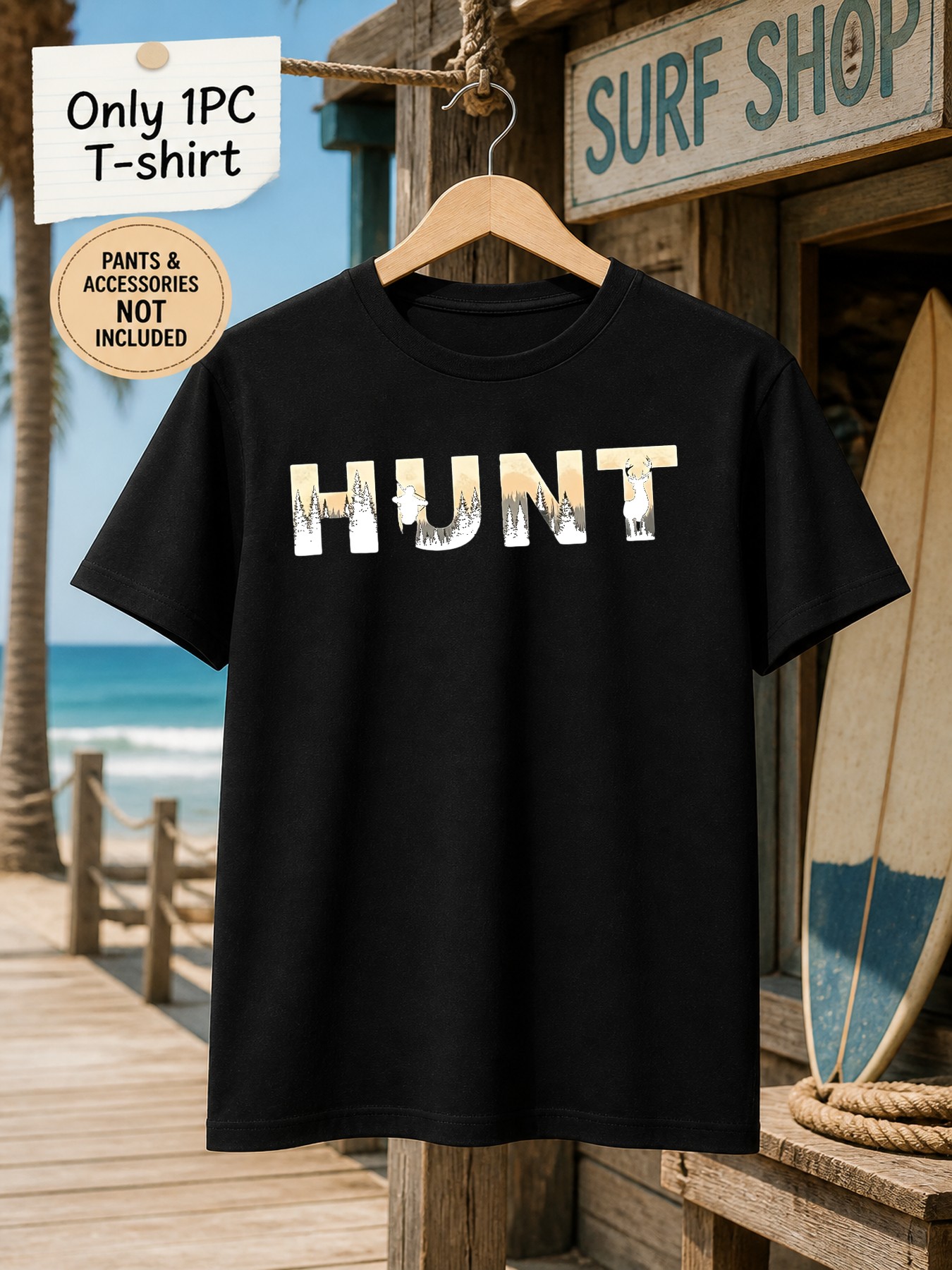 1 stuk Heren Grafisch T-shirt  - Outdoor Hunting Graphic Tees recensie en prijs